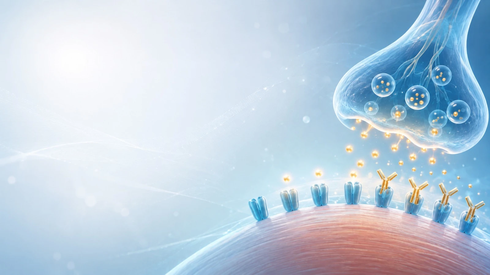Myasthenia gravis neuromuscular junction illustration